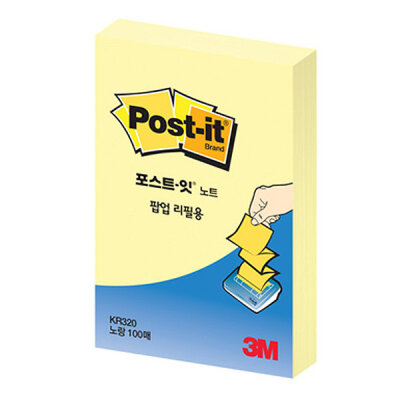 3M Post-it pop-up refill KR-320 yellow adhesive notepad office work