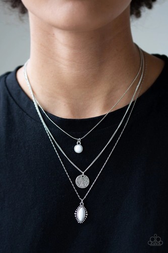 Paparazzi Trendy Fashion Jewelry ~ Tide Drifter White Necklace & Earrings
