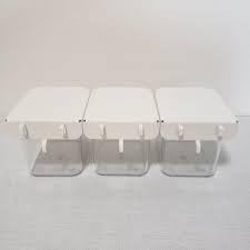 IKEA Skadis Kapaklı Saklama Kabı Beyaz / 3'lü Paket 803.359.09