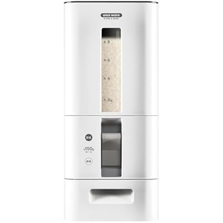 Asbel A7528 Rice Bin Unwashed S Measuring Rice Bin Can Be Decomposed 26.5 lbs 12 kg, White, Washable