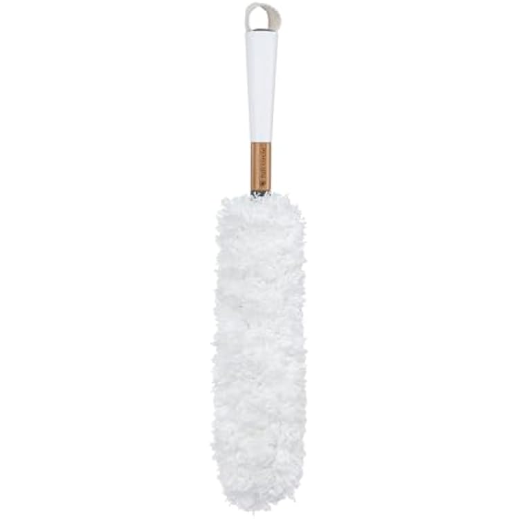 Full Circle Dust Whisperer Microfiber Duster - Machine Washable, For Ceiling Fans, Blinds, Furniture - White