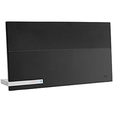 One For All Amplified HDTV Antenna for 1080P and 4K Free TV Channels, 50 Miles Long Reception Range, Automatic Gain Control Feature and 5ft Coax Cable Included, Black, Model 16424