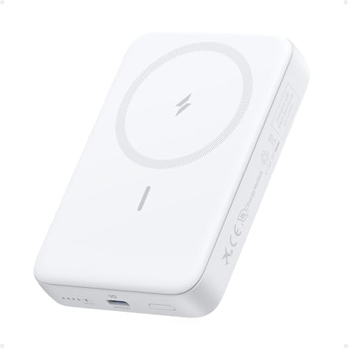 Anker Zolo Magnetic Power Bank, Compact 10,000mAh Wireless Portable Charger with 30W Max Fast Charging, Skin-Friendly and Durable Battery Pack, for