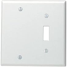 Leviton 2-Gang 1-Toggle 1-Blank Device Combination Wallplate, Standard Size, Thermoset, Box Mount, 88006, White