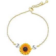 Simulate Pearl Sunflower Bracelet Boho Women Adjustable Bracelet