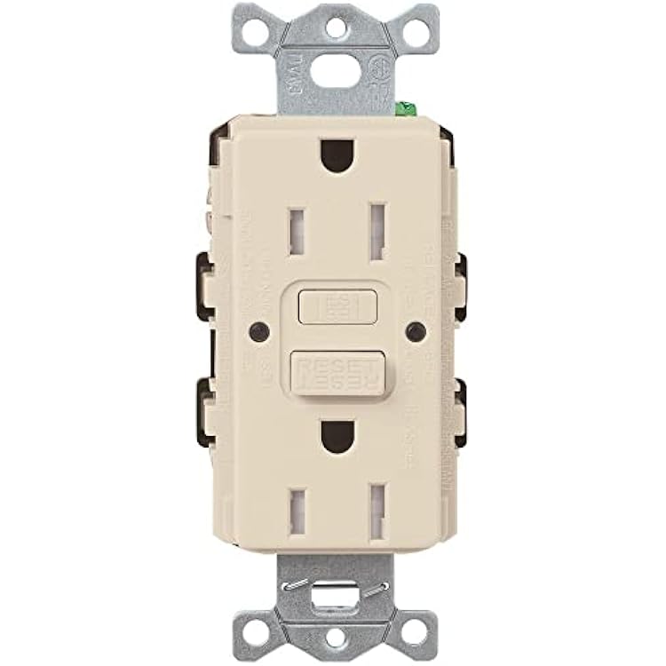 Lutron 15 Amp Tamper-Resistant GFCI Duplex Receptacle in Light Almond