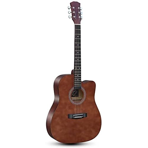 Full Size Guitar Guitar Beginner Adult Unisex Steel String Right Hand 41 Inches Wood Ballad Musical Instrument Beginner Acoustic Guitar Starter Package Student G Color : Brown Size : Long105cm