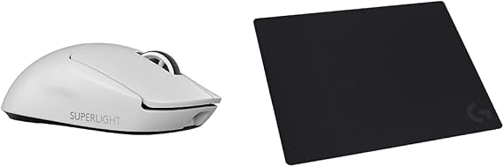 Logicool G Gaming Mouse Wireless G PRO X SUPERLIGHT 2 White + Large Mouse Pad G-PPD-004WL-WH + G640s LIGHTFORCE Hybrid Switch LIGHTSPEED HERO2 Sensor