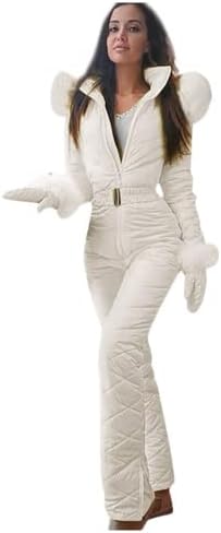 Womens Pieces Thick Warm Coat Fashion Hooded Ski Suit Jumpsuits Coveralls Winter Outdoor Snowsuits Snow Sports