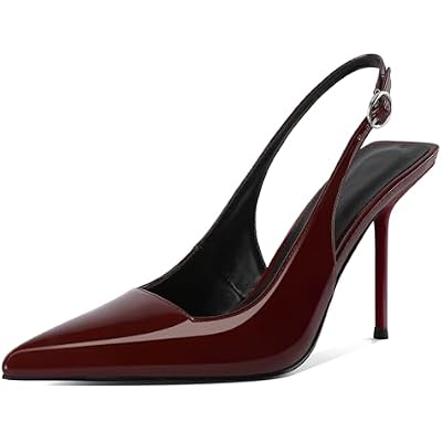 Zamikoo Slingback Heels for Women Pointed Toe Slip On Stilettos High Heel Pumps Shoes 4 Inches