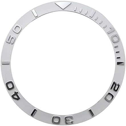 Watch Insert Loop,Watch Bezel Zirconia Ceramic Ring Mouth Ceramic Scale Ring Silver Black Watch Accessories Waterproof Cover 38 * 31.8 * 1.2mm Unisex Bezel(Silver)