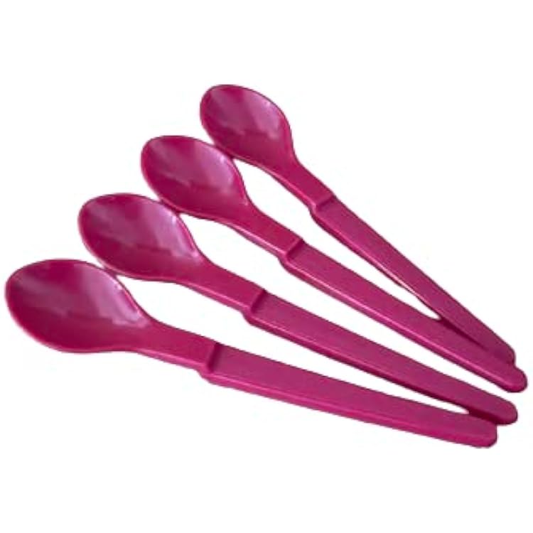 NewTupperware Hang On Spoons 5-12 Long Angled Handle Set of 4 in Raspberry