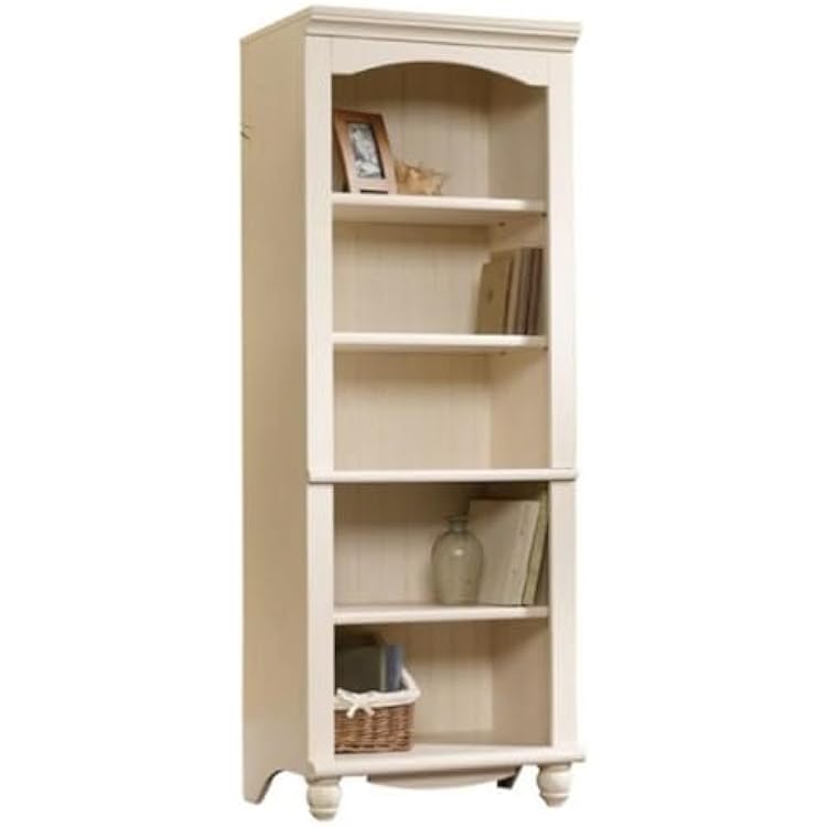 Sauder Harbor View Library Book shelf, Antiqued White finish