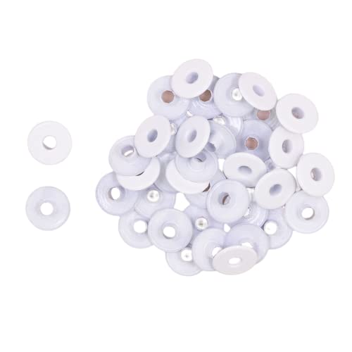 Craftelier - Pack of 40 Wide Eyelets Ideal for Card Making, Scrapbooking and Crafting | Suitable for Various Materials | Size Approx. Inside Diameter 5 mm and Outside Diameter 13 mm - White Colour