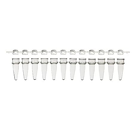 Amplifyt PCR 12-Strip Tube & Domed Strip Cap Packs, 0.2 mL, Clear, Pack of 80