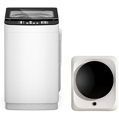 Zynkez 25Lbs Washer and 10Lbs Dryer Combo, Full Automatic Portable Laundry Set with 10 Wash Programs, 5 Dry Modes, Stainless Steel Tub, Compact for Apartments, Dorms, RVs