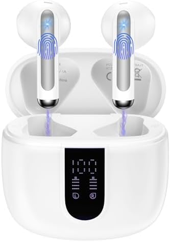for Pixel Buds Wireless Earbuds Bluetooth Headphones for Google Pixel 10a10 Pro10 Pro XLFold9a987,5.3 Ear buds with Noise Cancelling Mic IP7 60H LED Display for iPhone 17,Samsung S25 FE,Android