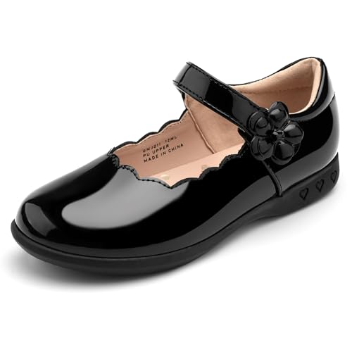 Stelle Girls Mary Jane School Shoes Uniform Dress Shoes Black Retro Flat Oxford Church Music RecitalsLittleBig Kids