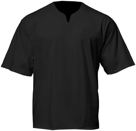 Mens V Neck Loose Fit Comfort Pullover T-Shirts Casual Srtlish Athletic Tee Solid Workout Summer Tee Shirts