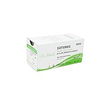 CynaMed Suture Thread with Needle (12-Pack) Training Sutures for Educational Use, 3/0, 25mm Blade, 3/8 Reverse Cutting (12-Pack)