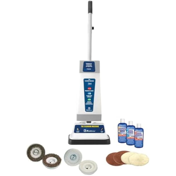 Koblenz Shampooer and Polisher Cleaning Machine, Floor Cleaner with 1100-rpm Motor, 5 Power Cord, 120-oz Tank, 2-Speed Settings, Scrubbing Brushes, Lambswool Pads, and Polishing Pads, P-820 B