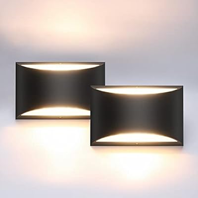 Aipsun Black Modern LED Wall Sconce Hardwired Indoor Wall Lights Set of 2 Up and Down Wall Mount Light for Living Room Bedroom Hallway Corridor Conservatory Warm White 3000Kwith G9 Bulbs
