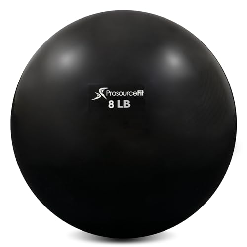 ProsourceFit Weighted Toning Exercise Balls for Pilates, Yoga, Strength Training and Physical Therapy, 2 lb to 8 lb, Color Coded