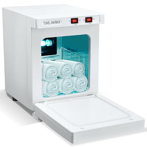 Towel Warmer, 5L Hot Bath Towel Warmer Cabinet Heating Use Ideal for Facial Spa, Hair Beauty, Salon and Home White