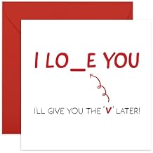 Funny Anniversary Card for Him, Boyfriend, Husband, Partner " Give the V " - Humorous Gift for Spouse, Partner, Babe, Boys, Guys, Men - Fun Love Card, Valentines Day -  with Fun Stickers