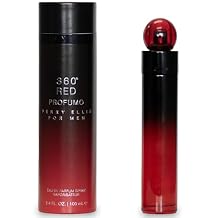 Perry Ellis 360 Red Profumo Eau De Parfum Spray for Men - Mens Cologne, Long Lasting Perfume, EDT, Fragrance with Notes of Cinnamon, Nutmeg & Musk - 3.4 fl oz / 100 mL