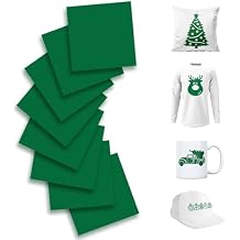 KASYU Infusible Transfer Ink Sheets Bundle for Cricut Mug Press,Infused Ink Paper for Sublimation,8Pcs 12x11.8Inch Solid Green Pre-Inked Sublimation Transfer Paper for Poly Fabric/Coaster
