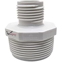 PVC Garden Hose Adapter (Male 1.5" NPT x 3/4" GHT) for Sump Pump and Pool Pump Hose Adapter