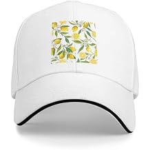 Baseball Cap Yellow Lemon Print Durable Dad Hat for Men Women