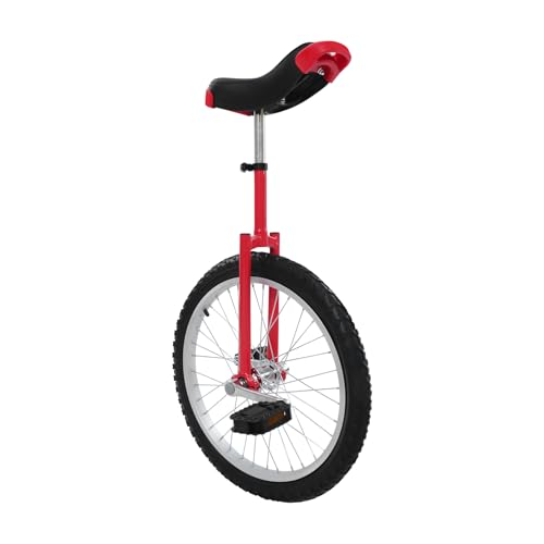 20Inch Outdoor Wheel Unicycle, One Wheel Bike Adjustable Seat Exercise Bicycle with Anti-Skid Alloy Rim and Pedal for 5-60 Years Old, Outdoor Sports Fitness Exercise Unicycle