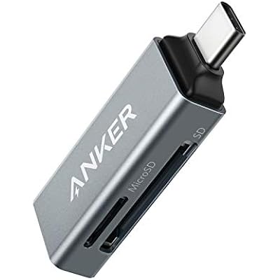 Anker SD Card Reader, 2-in-1 USB C Memory Card Reader for Digital Camera SD Card Viewer with Dual Slot for SDXC, SDHC, SD, MMC, RS-MMC, Micro SDXC,MicroSD, Micro SDHC Card, and UHS-I Cards