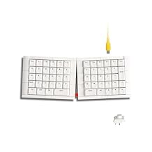 KBDcraft 07Israfel 50% Ergo-Split Low-Profile Mechanical Keyboard, 56-Key Ortho, Lego-Compatible Case, Wired, Linear Switch, Gasket Mount, Hot-Swappable, RGB, QMK, Vial for Win/Mac, Full Kit, White