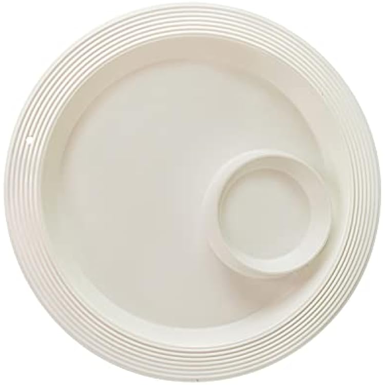 nora fleming Melamine Serving Platter for Chips and Dip - Sectional Appetizer Plate for Snacks, Vegetables, Guacamole, Salsa, and More - Pair with One of Our Hand-Painted Minis - White