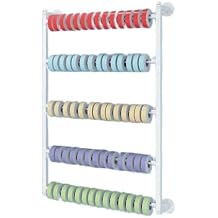 Wall-Mounted Fabric Roll Storage Rack Metal Ribbon Storage Rack, Suitable for Craft Rooms, Cake Shops, Flower Shops(White,75x70x8cm)