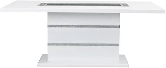 Acme Elizaveta Rectangle Dining Table in Gray and White High Gloss