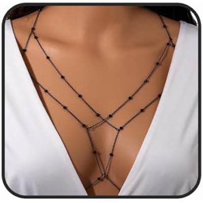 Bead Body Chains Layered Body Belly Chain Bra Bikini Chest Chain Nightclub Body Jewelry for Women