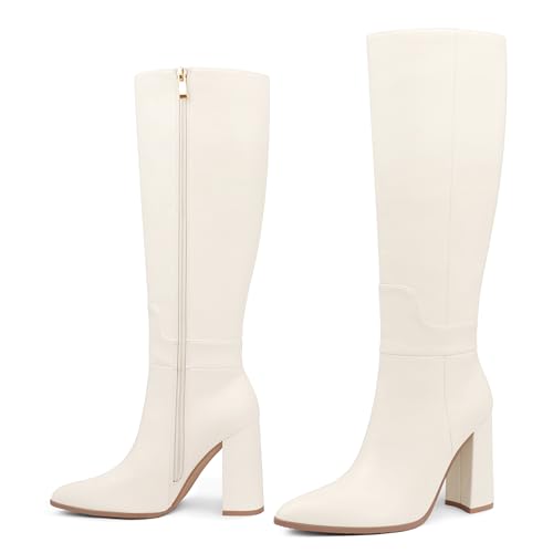 Dance&Style Womens Tall Boots Pointed Toe Boots for Women Knee High Heeled Long Boots