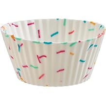 Trudeau Structure White Confetti Silicone Standard Muffin Baking Cup - Set of 12