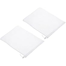 PATIKIL 16"x12" Pump Barrier Bag, 2 Pack Pond Pump Media Filter Bag with Drawstring for Most Pumps, Pond Biological Filters, White