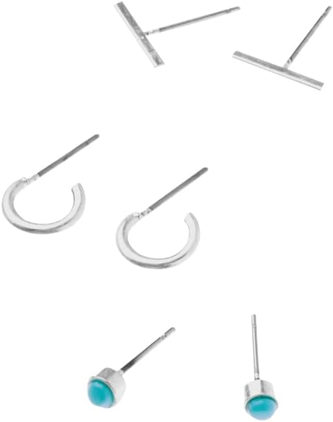 Scout Curated Wears - Scarlett Stud Trio- Silver/Turquoise