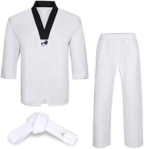 Taekwondo Uniform V-Neck Pull Over with Free Belt for Martial Arts Training MMA Competition
