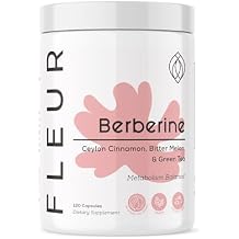 FLEUR Berberine HCL with Organic Cinnamon, Bitter Melon & Green Tea Extract, Supports Heart, Digestive, and Immune System, Vitality Support for Men and Women, Non-GMO & Vegan, 120 Capsules