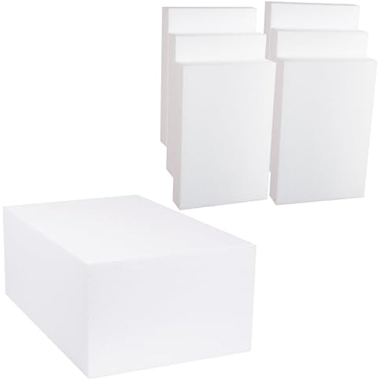 11x17x7 Craft Foam Block and 8x12x2-6 Pack Sheet Bundle