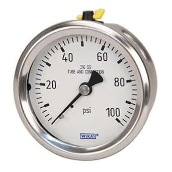 Wika Bourdon Tube Pressure Gauge, 0 to 30 psi, 2.5 (in) Dial, 1/4 NPT(M)