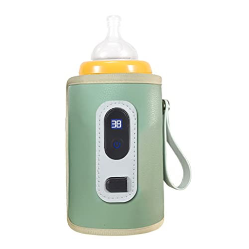 USB Baby Bottle Warmer,Baby Milk Heat Keeper with LED Display for Home Travel Car Green