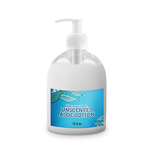 Unscented Aloe Vera Lotion with Argan Oil Hand-Made moisturizer and body lotion, Non-GMO, Vegan, Made in USA, 16 oz